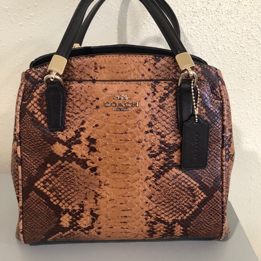 Coach Brown and Black Snakeskin Bag - Picture 5 of 14